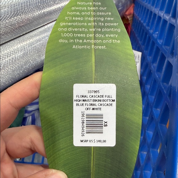 NEW FARM RIO floral cascade BOTTOM PIECE ONLY bikini swimsuit in blue/off white - Picture 3 of 3